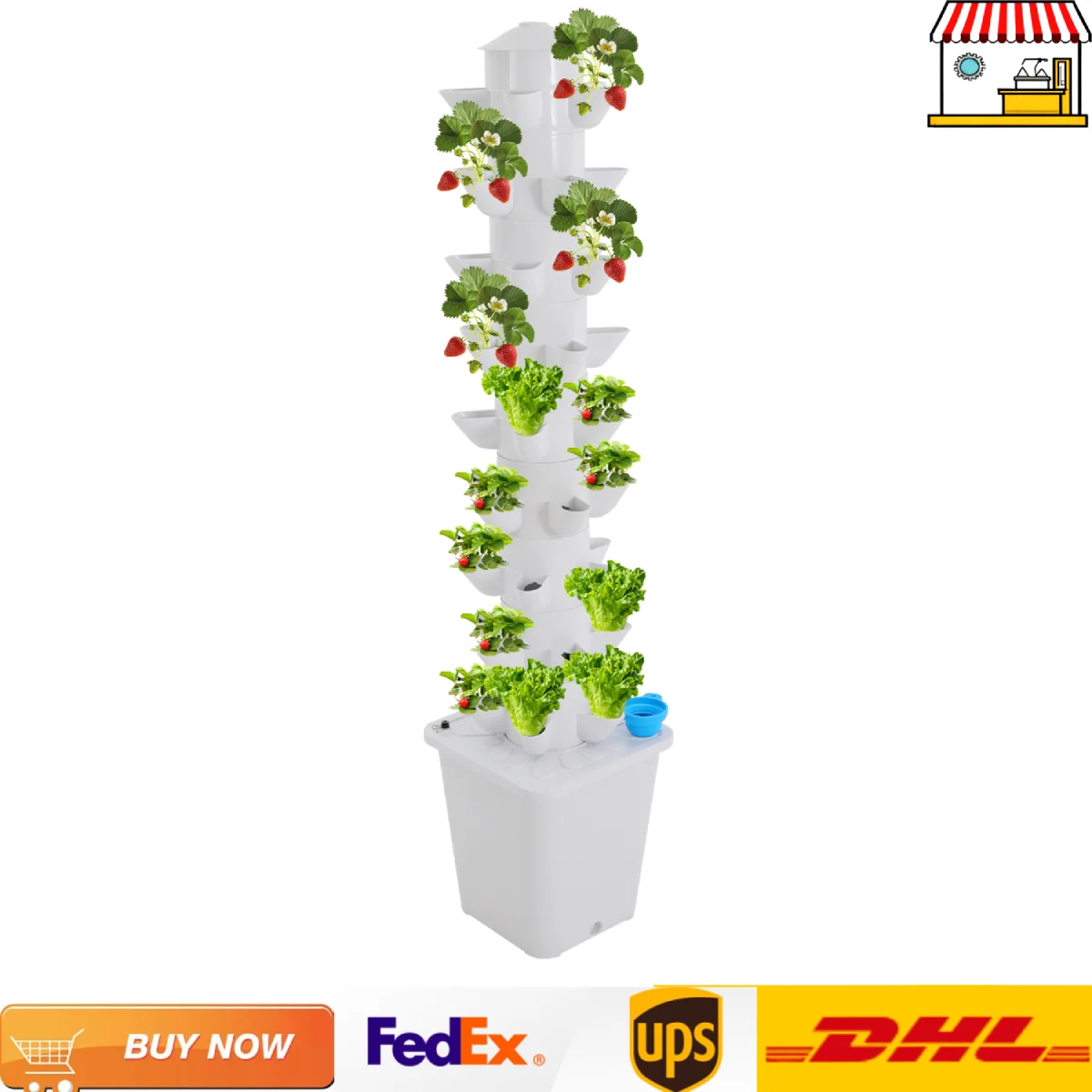 UrbanApex 45-Module Compact Hydroponic Flora Tower &ndash; High-Yield Soilless Growing System for Urban Balconies & Greenhouses