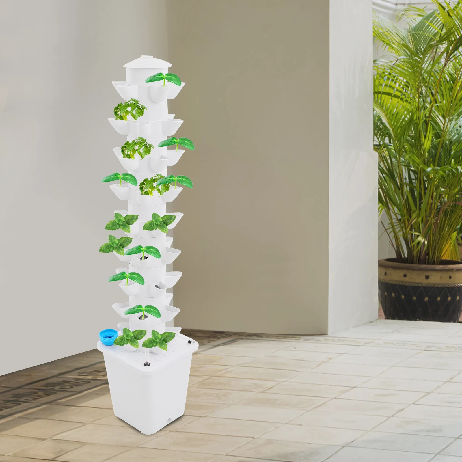 UrbanApex 45-Module Compact Hydroponic Flora Tower &ndash; High-Yield Soilless Growing System for Urban Balconies & Greenhouses
