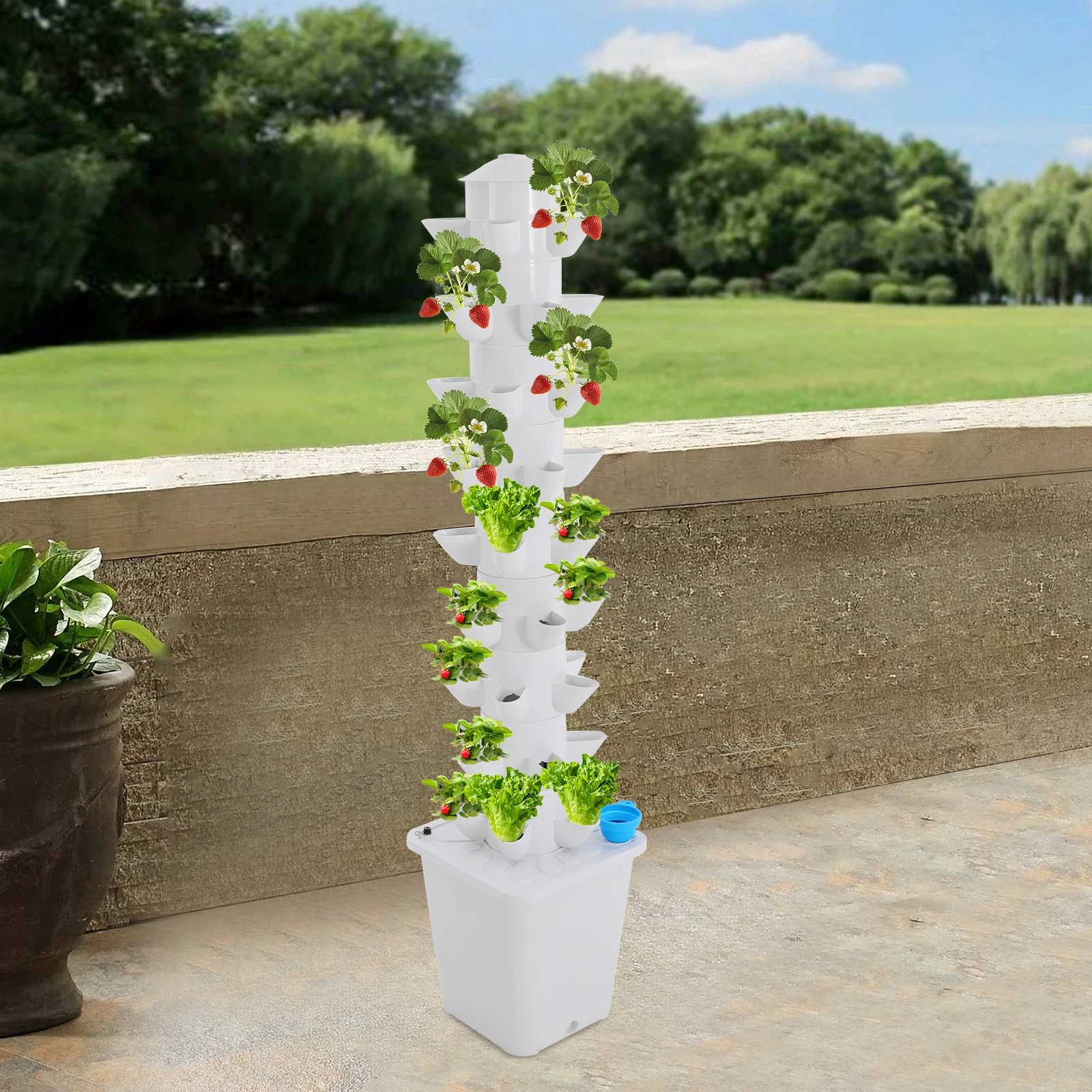 UrbanApex 45-Module Compact Hydroponic Flora Tower &ndash; High-Yield Soilless Growing System for Urban Balconies & Greenhouses