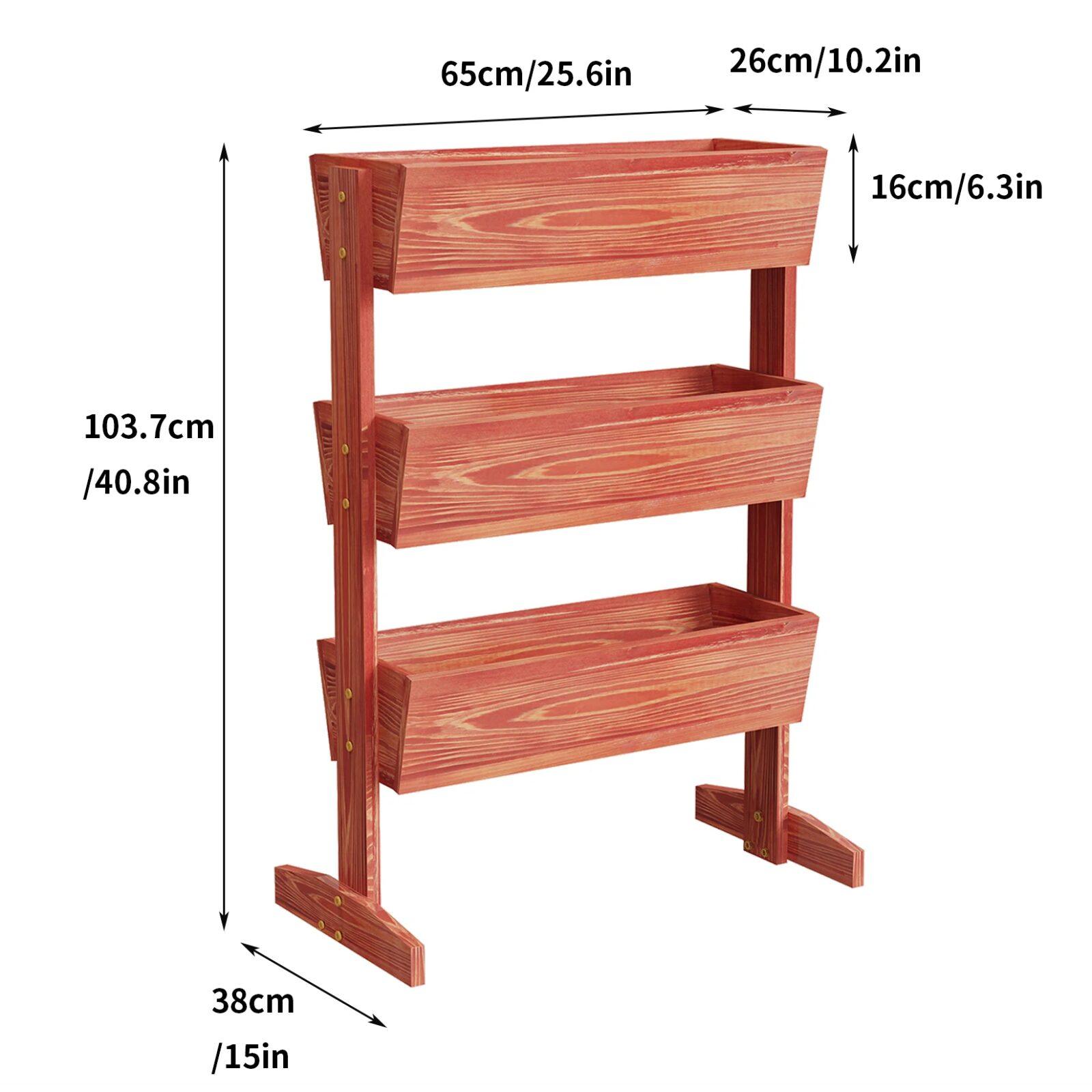 Architectural 4 Tier Wooden Tiered Planter Box, Elevated Vertical Garden Ladder & Herb Trough Architectural 4 Tier Wooden Tiered Planter Box, Elevated Vertical Garden Ladder & Herb Trough