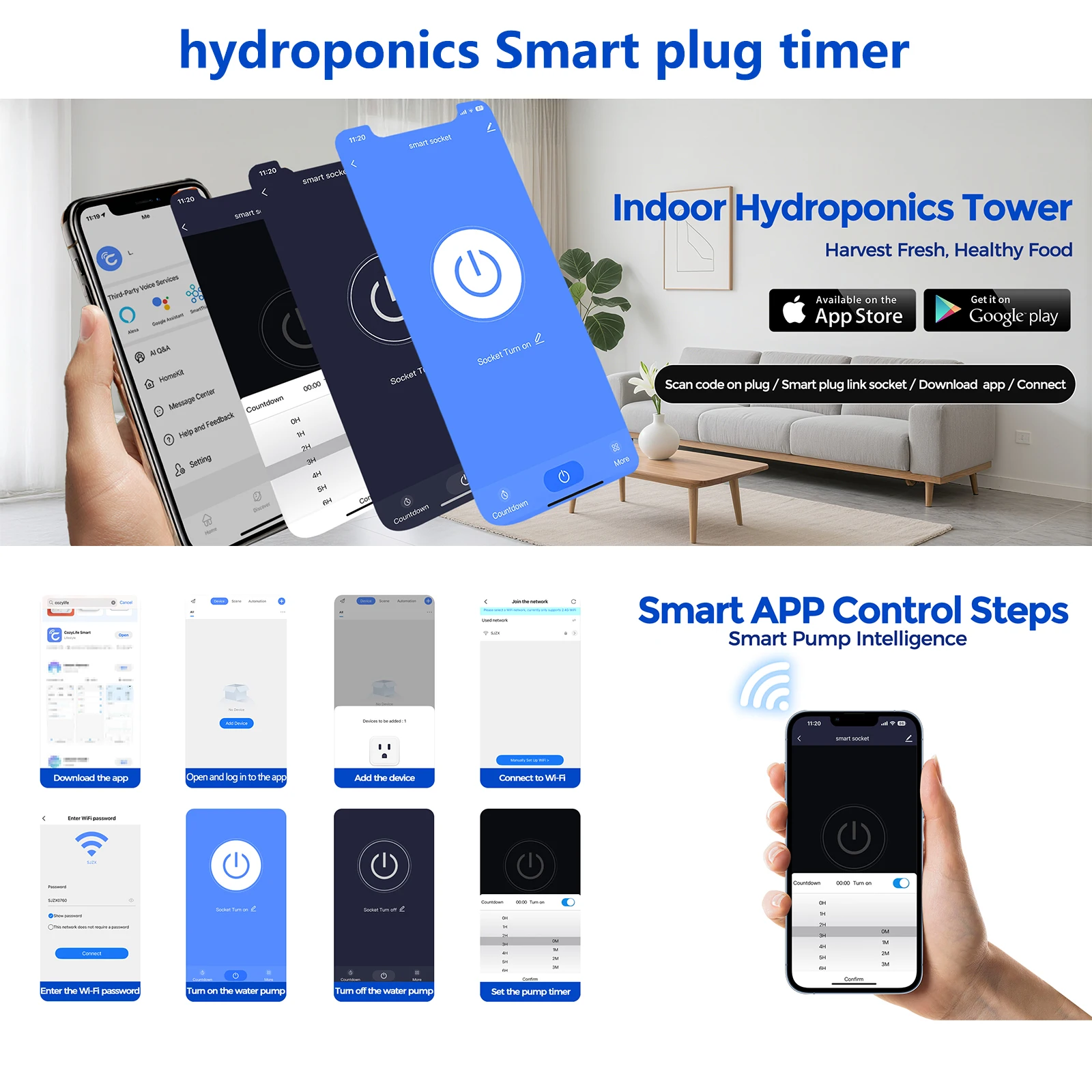 Automated Smart Hydroponic Tower – Connected Wi Fi Controlled Vertical Growing System for Indoor & Outdoor Harvest Automated Smart Hydroponic Tower – Connected Wi Fi Controlled Vertical Growing System for Indoor & Outdoor Harvest