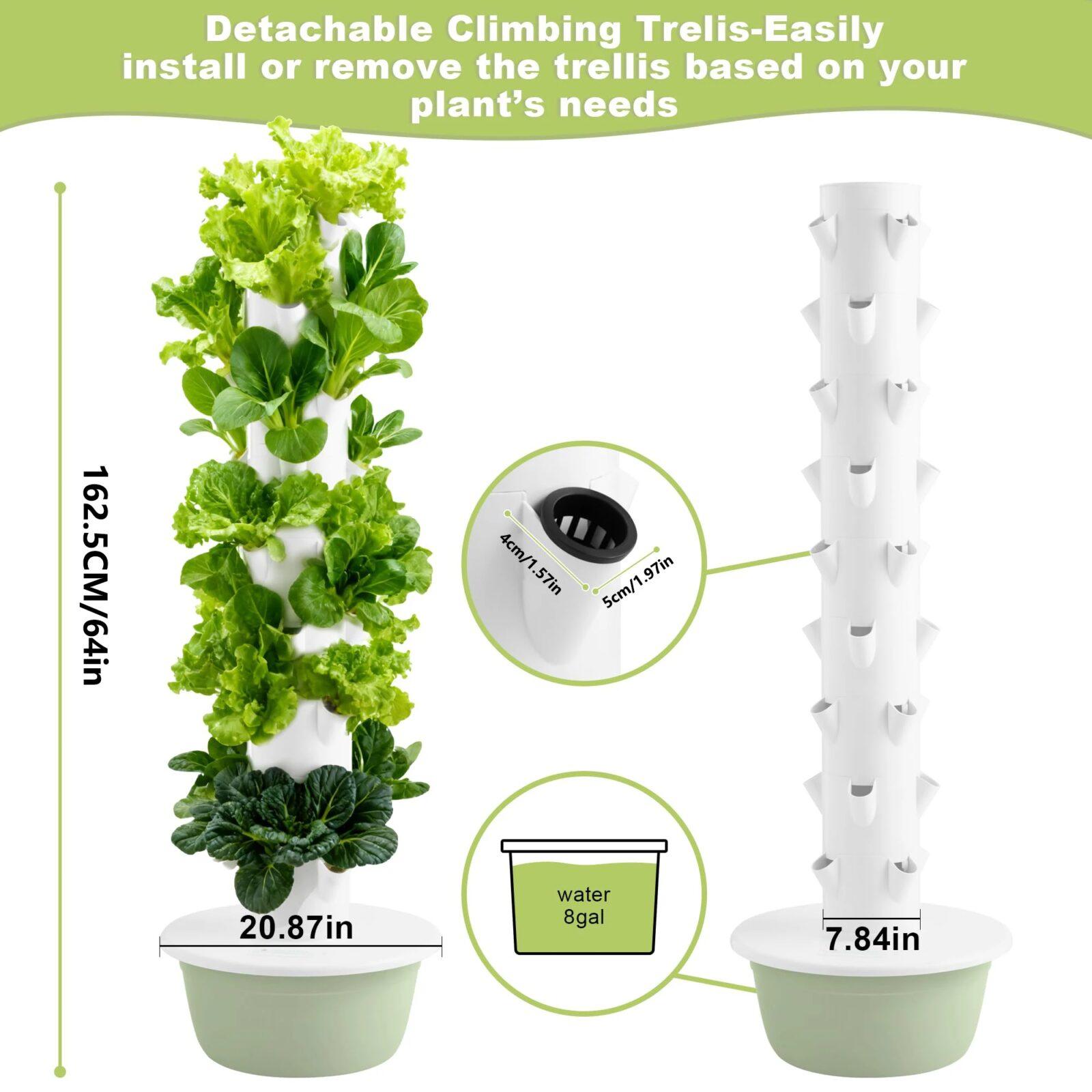 Automated Smart Hydroponic Tower – Connected Wi Fi Controlled Vertical Growing System for Indoor & Outdoor Harvest Automated Smart Hydroponic Tower – Connected Wi Fi Controlled Vertical Growing System for Indoor & Outdoor Harvest