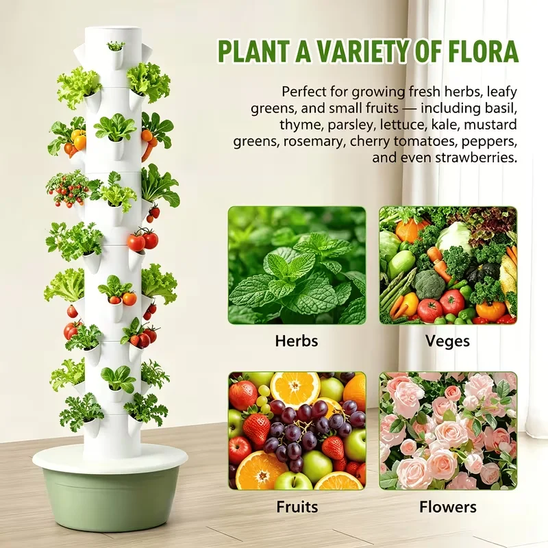 Automated Smart Hydroponic Tower – Connected Wi-Fi Controlled Vertical Growing System for Indoor & Outdoor Harvest Automated Smart Hydroponic Tower – Connected Wi-Fi Controlled Vertical Growing System for Indoor & Outdoor Harvest