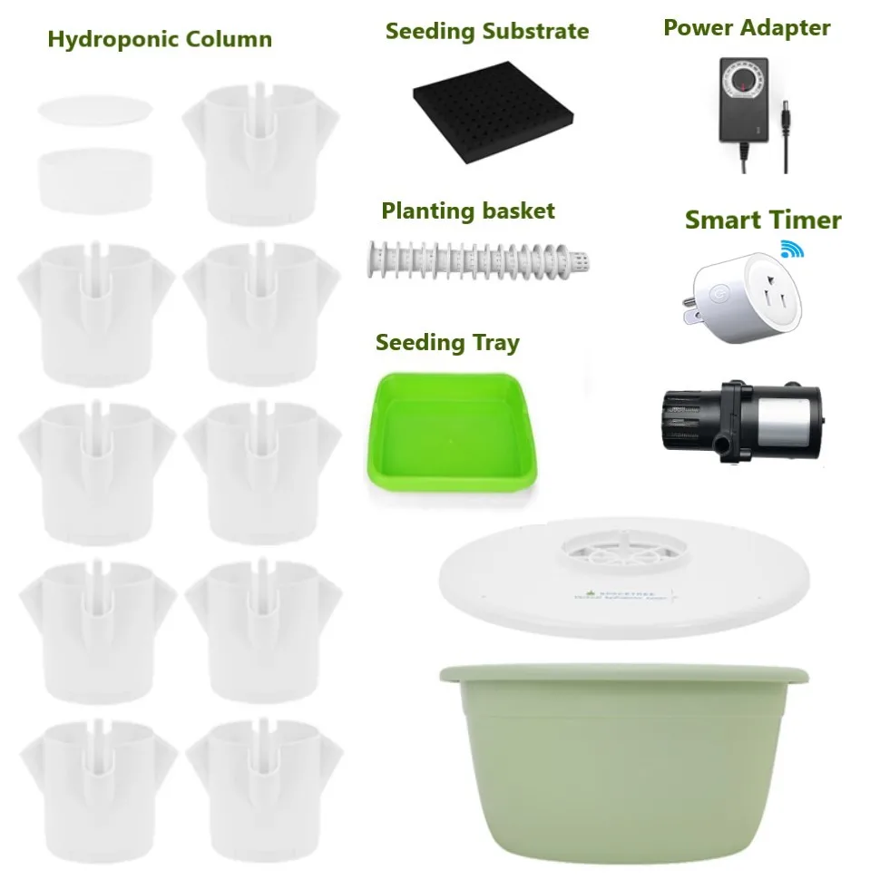 Automated Smart Hydroponic Tower – Connected Wi-Fi Controlled Vertical Growing System for Indoor & Outdoor Harvest Automated Smart Hydroponic Tower – Connected Wi-Fi Controlled Vertical Growing System for Indoor & Outdoor Harvest