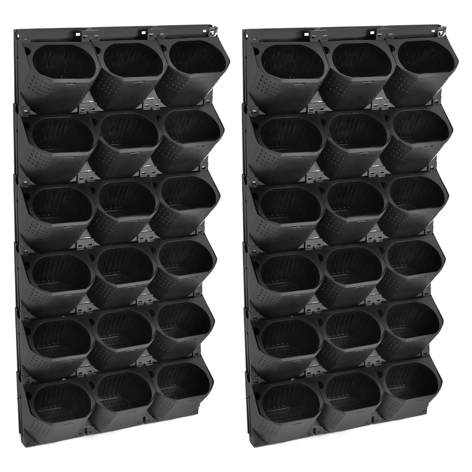 Modular 36-Pot Vertical Living Wall System, Self-Hydrating Wall-Mounted Architectural Planter Modular 36-Pot Vertical Living Wall System, Self-Hydrating Wall-Mounted Architectural Planter