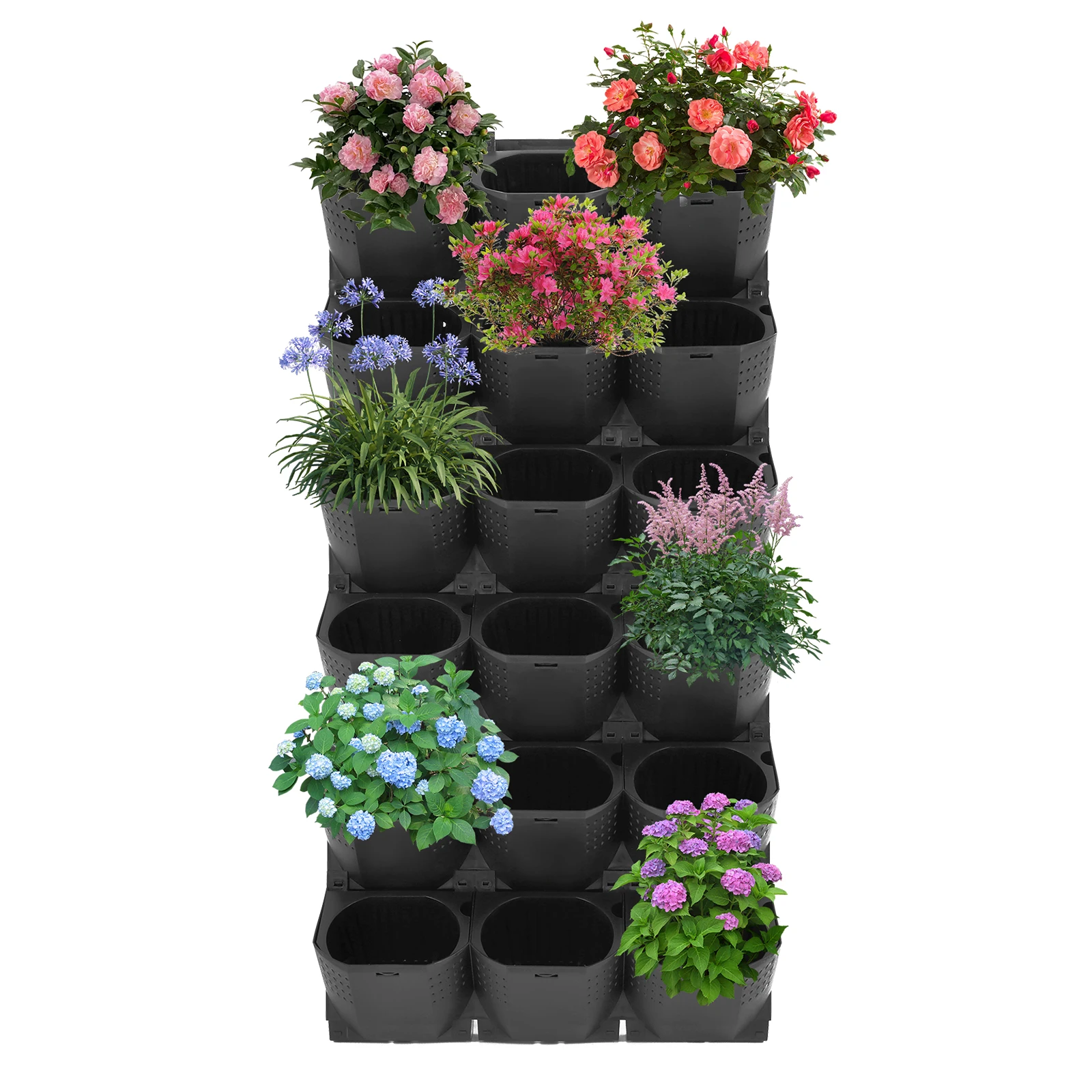 Modular 36-Pot Vertical Living Wall System, Self-Hydrating Wall-Mounted Architectural Planter Modular 36-Pot Vertical Living Wall System, Self-Hydrating Wall-Mounted Architectural Planter